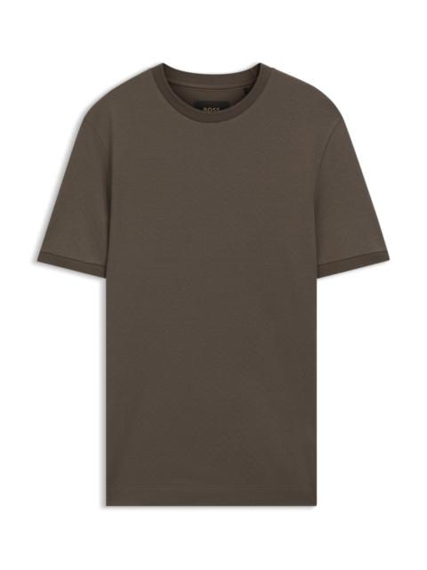 BOSS REGULAR-FIT POLO SHIRT IN COTTON-SILK JACQUARD