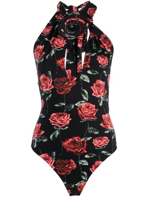 MAGDA BUTRYM floral-print keyhole-neck bodysuit