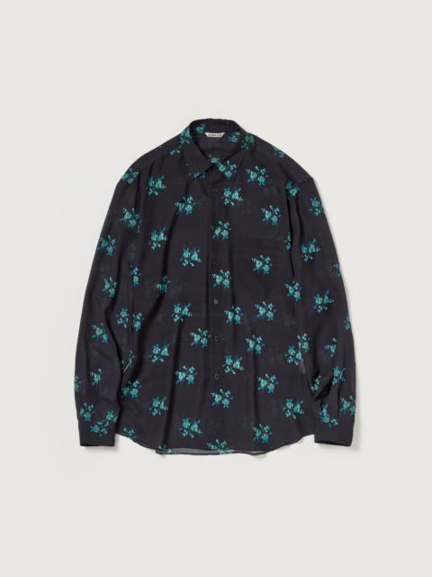 AURALEE PRINTED AIRY SILK GEORGETTE SHIRT