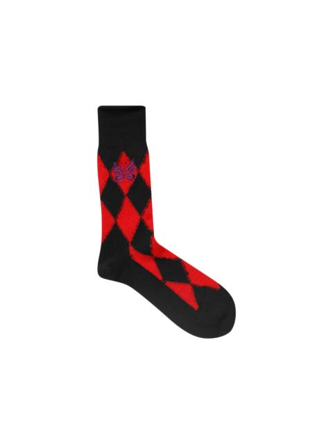 Needles Argyle Jacquard Socks 'Red'