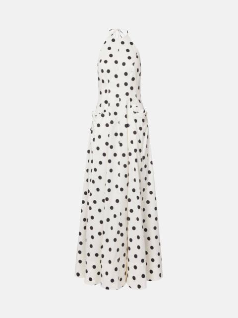REBECCA VALLANCE Maisie polka-dot cotton-blend maxi dress
