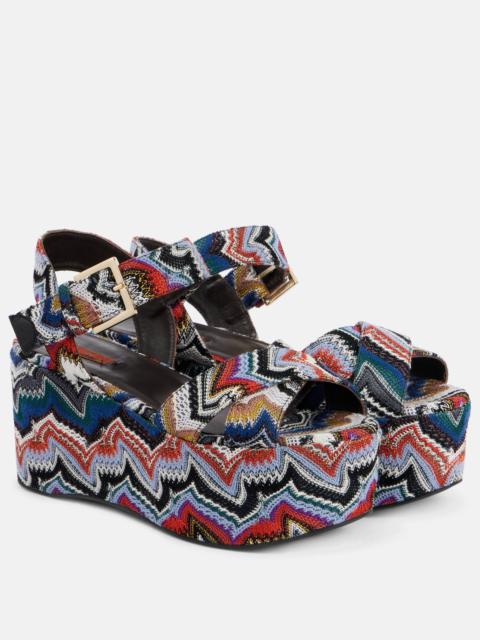 Missoni Julia Raschel lamé platform sandals