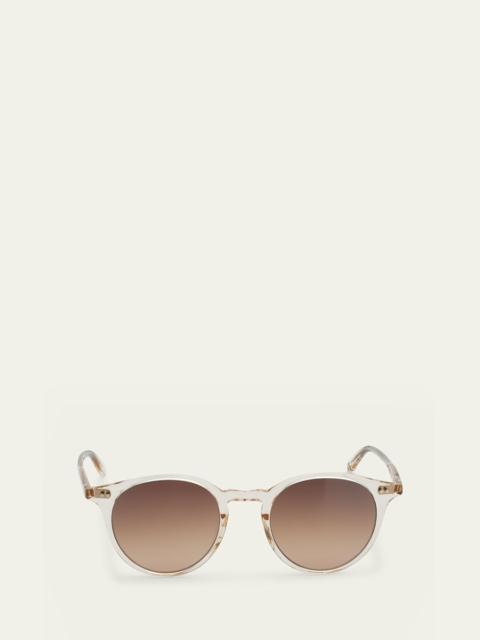 Garrett Leight Men's Clune Sun Keyhole-Bridge Round Sunglasses