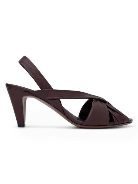 NEOUS Women's Naos 65MM Leather Slingback Sandals - Dark Chocolate