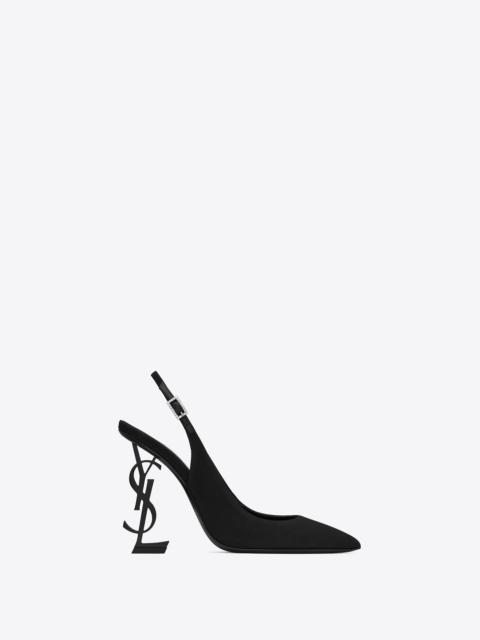 SAINT LAURENT opyum slingback pumps in crepe de chine