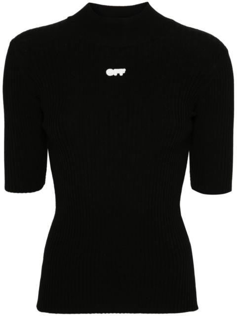 Off-White appliquÃ©-logo ribbed-knit top