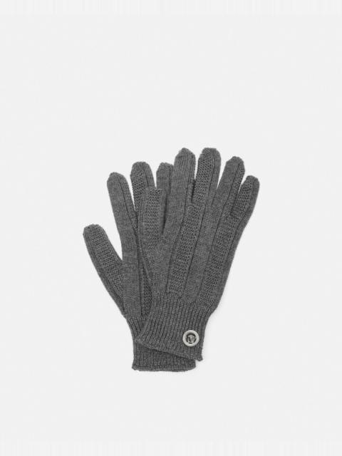 VERSACE JEANS COUTURE Medusa Ribbed Knit Gloves