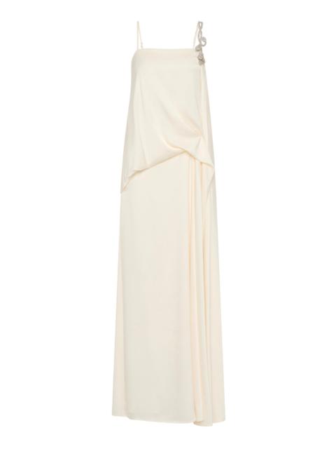 RACHEL GILBERT Oryx Draped Column Gown ivory