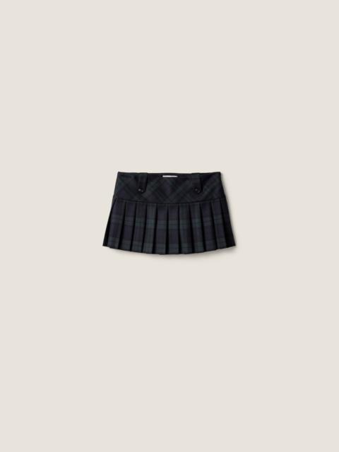 Miu Miu Pleated checked twill miniskirt