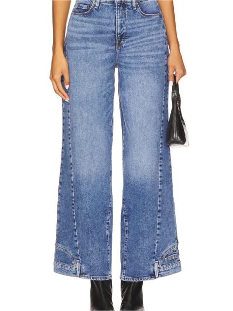 GOOD AMERICAN Reworked Wide Leg Jeans in Indigo911