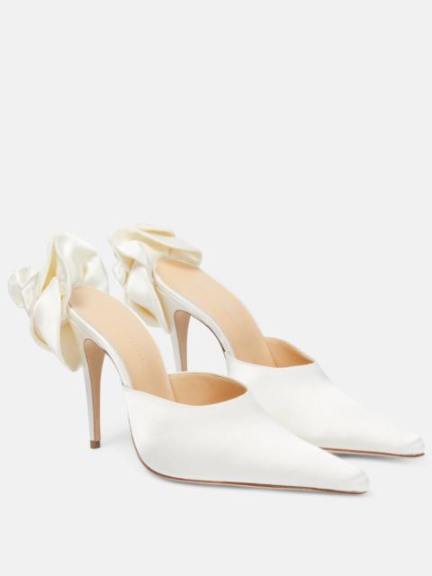 MAGDA BUTRYM Flower satin mules