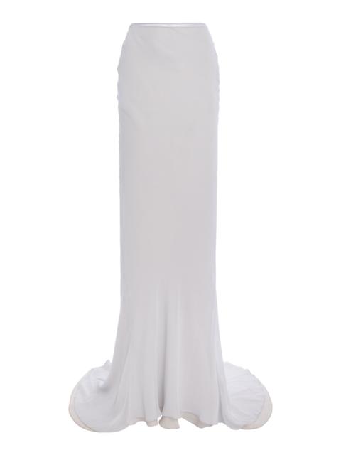 Wiederhoeft Gallery Skirt In Bias-Cut Layered Silks blue
