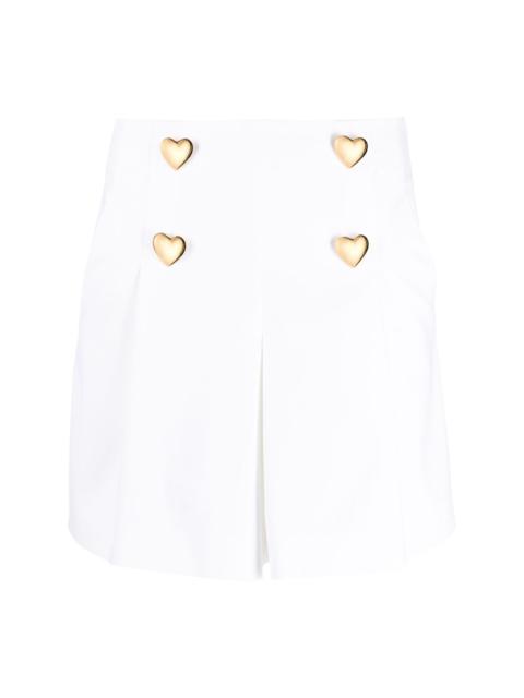 heart-shaped button detail shorts