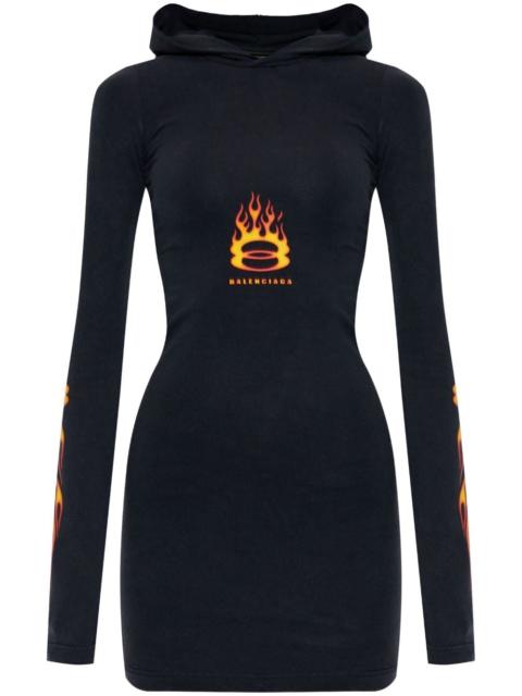 BALENCIAGA flames-print mini dress