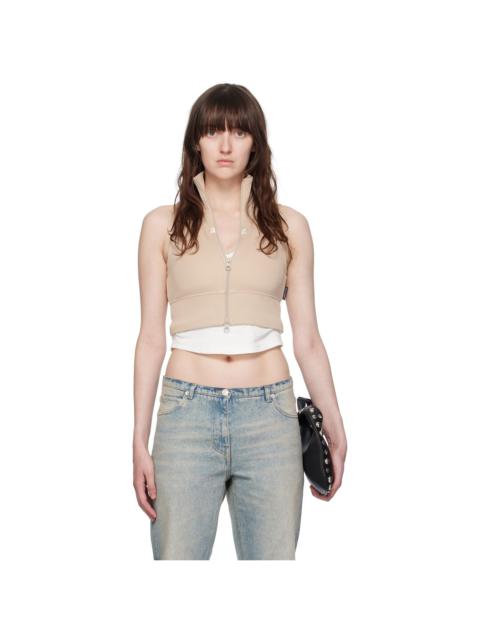 courrèges Beige Cropped Track Jacket