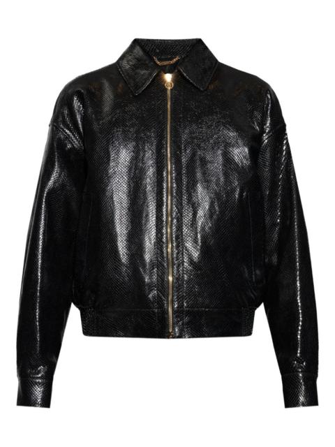 VERSACE zip-up leather jacket