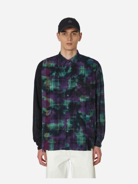 7 Cuts Wide Uneven Dye Flannel Shirt Multicolor