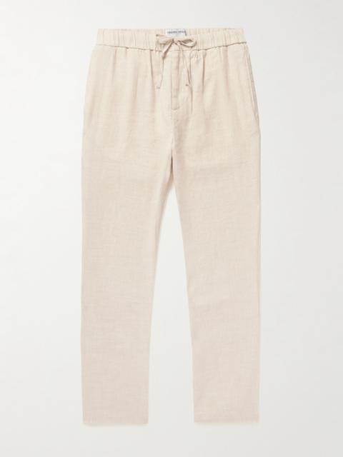 FRESCOBOL CARIOCA Oscar Straight-Leg Linen and Cotton-Blend Drawstring Trousers