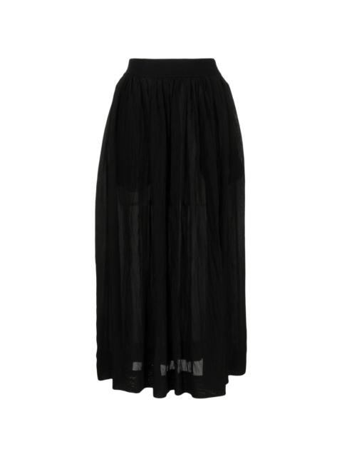 pleated tulle maxi skirt