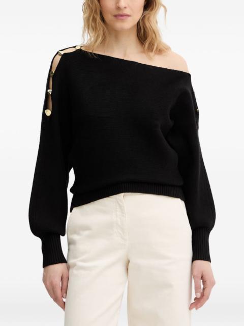 GUESS USA off-the-shoulder button-detail sweater