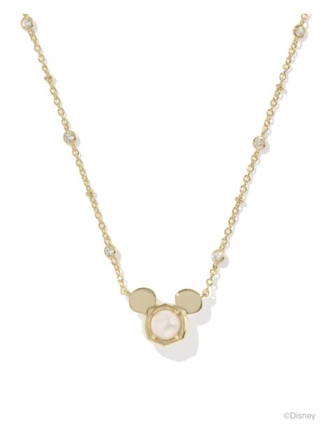 KENDRA SCOTT Disney | Kendra Scott Gold Mickey Mouse Short Pendant Necklace in Freshwater Cultured Pearl