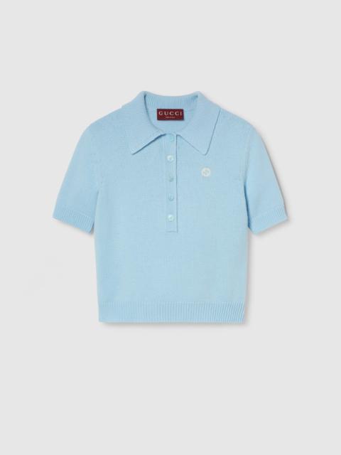 Wool cashmere polo top