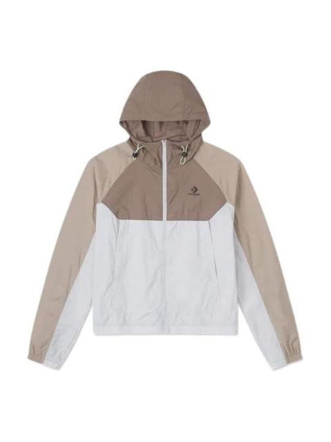 Converse (WMNS) Converse Lightweight Windbreaker Jacket 'Beige White' 10026393-A01
