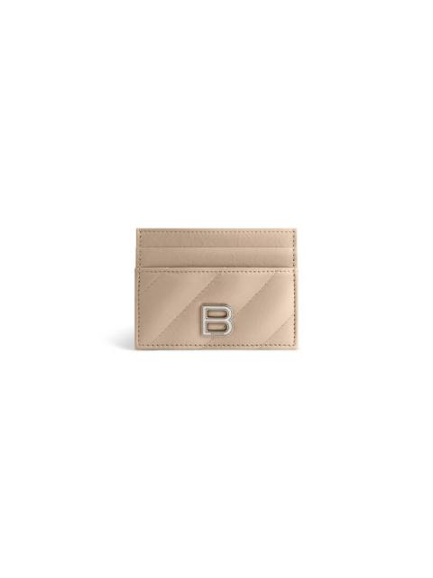 BALENCIAGA Women's Crush Card Holder Quilted  in Beige