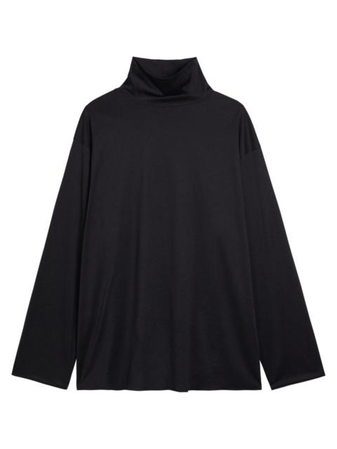 The Row Anapolis Turtle-neck Silk and Cotton-blend top