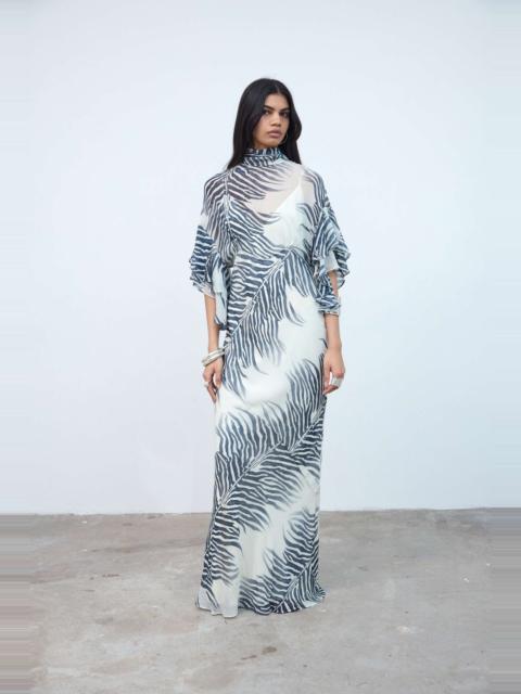 De La Vali LENA MAXI DRESS IN ZEBRA PRINT GEORGETTE