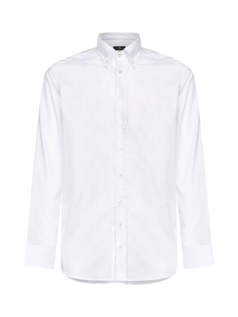 Etro White cotton button-down logo shirt
