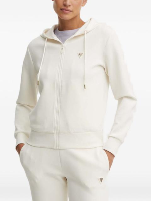 GUESS USA logo-plaque zip-up hoodie