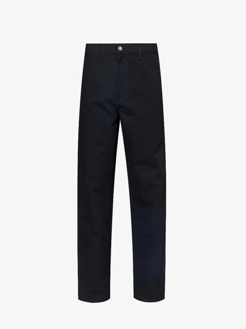 Single Knee straight-leg regular-fit organic-denim trousers