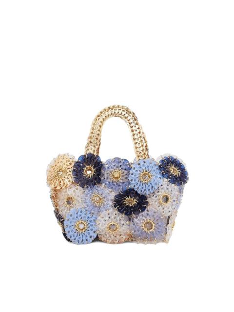 rabanne flower-embellished chain-strap tote bag