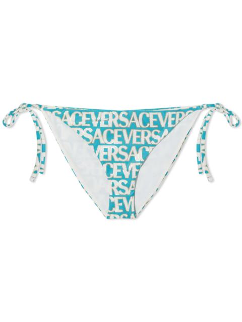 VERSACE Versace All Over Logo Triangle Bikini Top