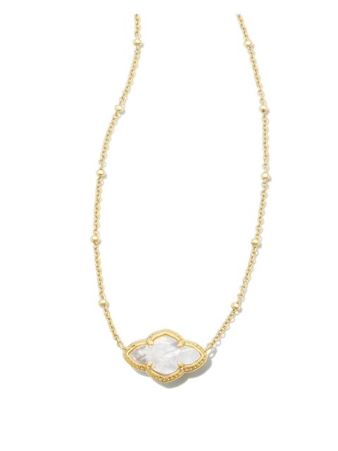 KENDRA SCOTT Abbie Gold Pendant Necklace in Ivory Mother-of-Pearl