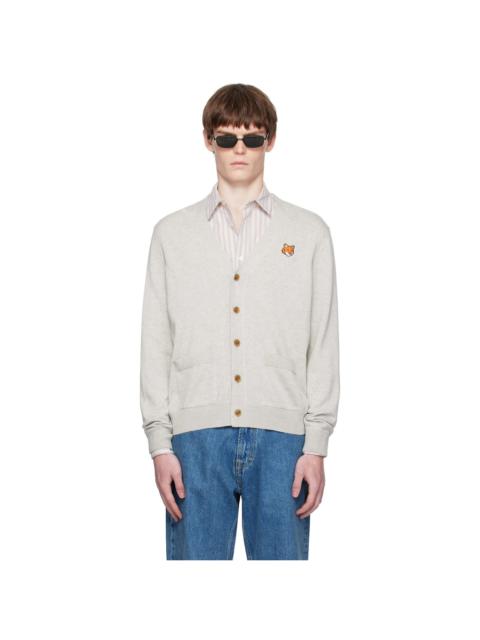 Maison Kitsuné Gray Fox Head Patch Regular Cardigan