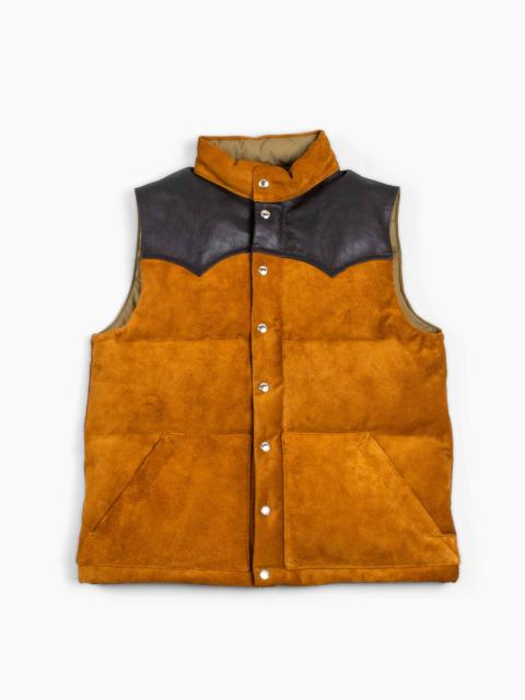 The Real McCoys MJ22120 Roughout Down Vest Raw Sienna