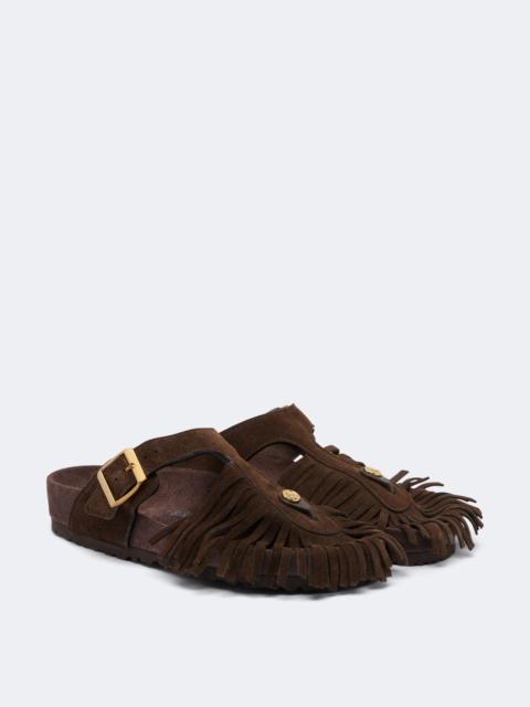 Etro x Birkenstock Gizeh fringed suede sandals