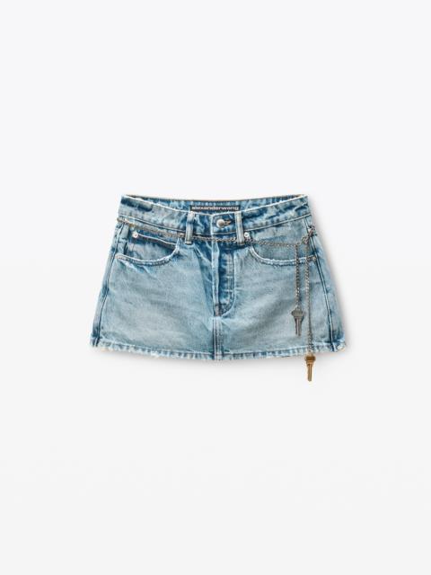 Alexander Wang High Rise Skort With Chain Belt Short Blue