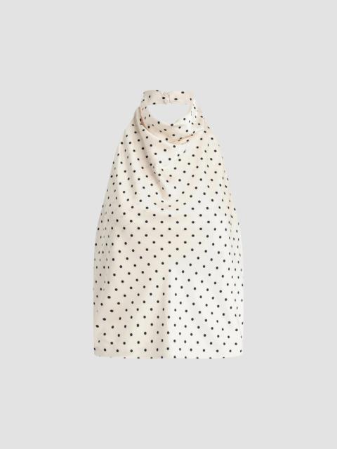 Joe's Jeans Women's The Ines Polka Dot Draped Halterneck Top - Ecru Polka Dot