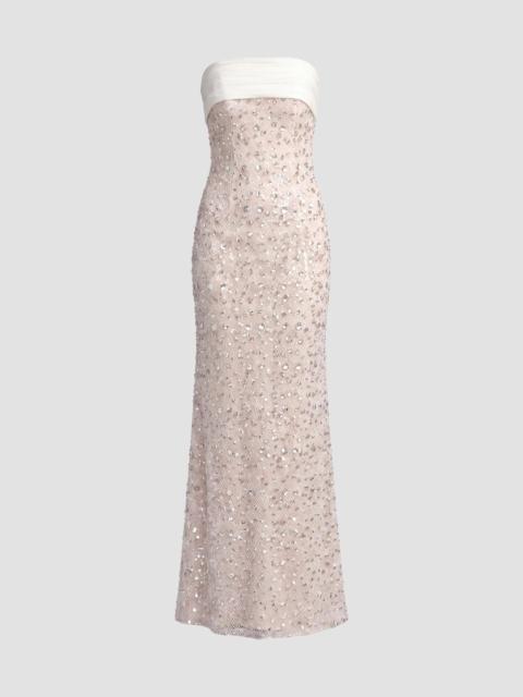MAC DUGGAL Women's Embellished Strapless Bow Column Gown - Ivory Beige