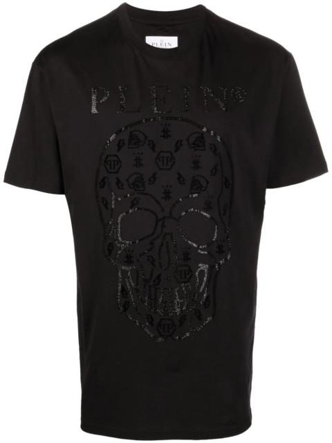 embellished logo-print detail T-shirt