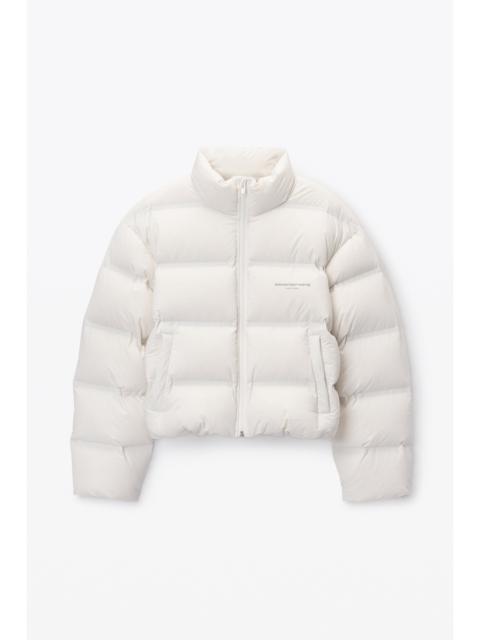 Alexander Wang white logo jacquard puffer jacket