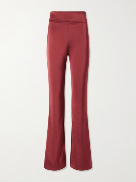 GALVAN Satin flared pants Red