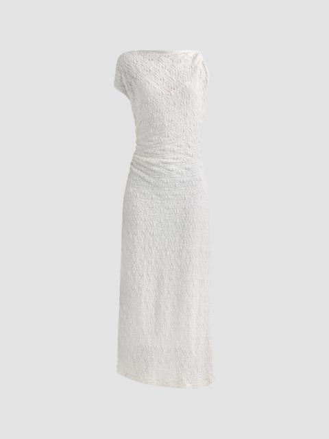 Proenza Schouler Women's Astra Textured Cotton-Blend Ruched Midi Dress - Alabaster