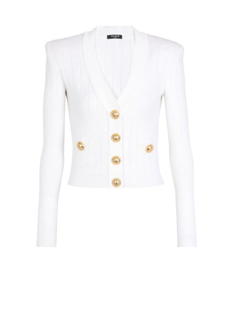 Balmain Buttoned cropped knitted cardigan