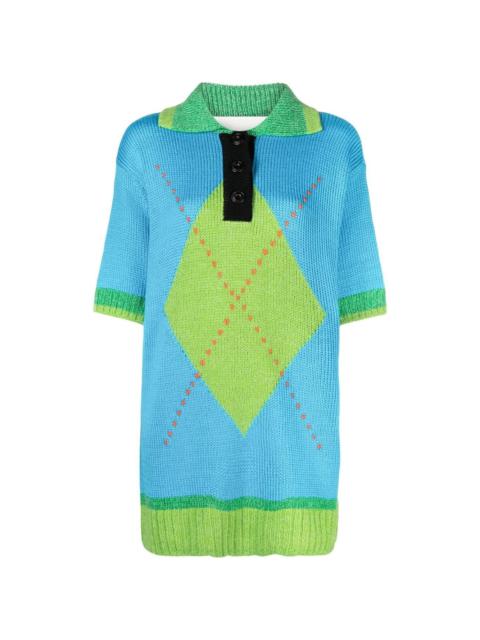 Andersson Bell intarsia-knit top