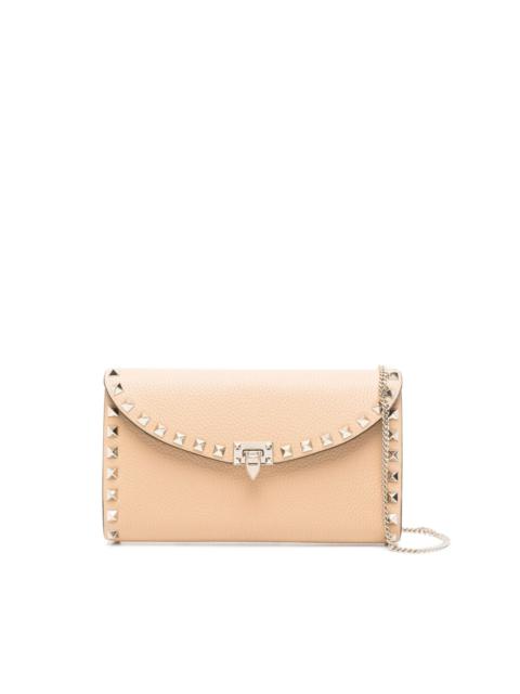 Rockstud leather clutch bag