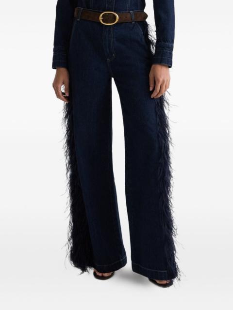 TWP Mott St. feather-embellished jeans